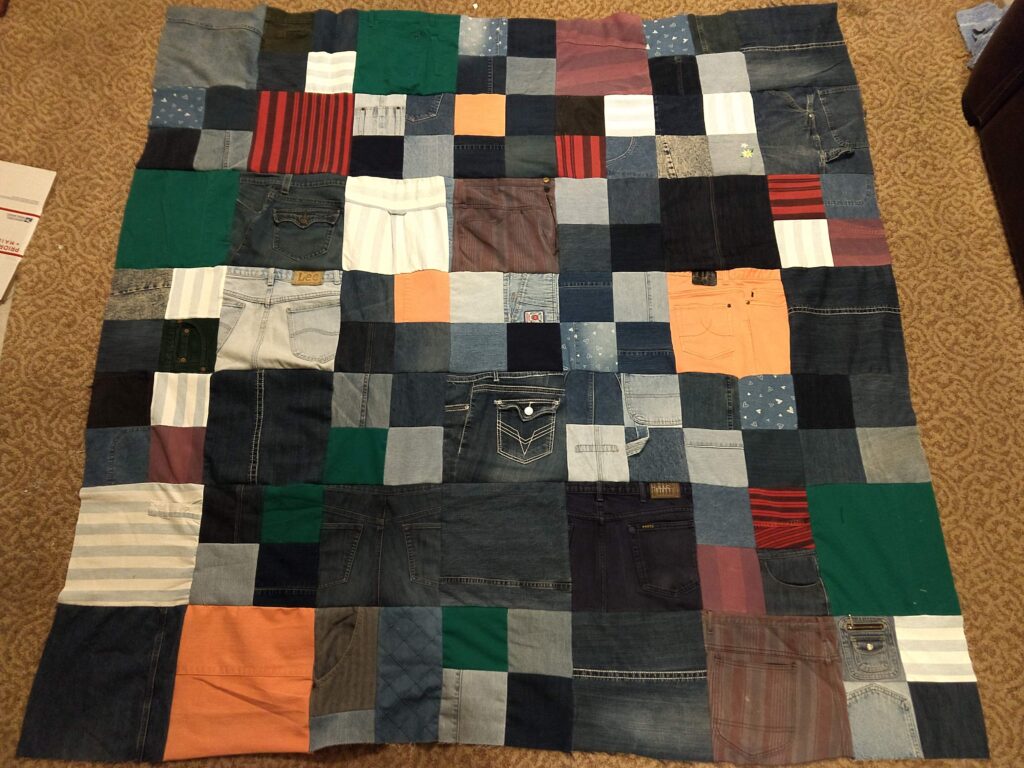 Pants Denim Quilt Top